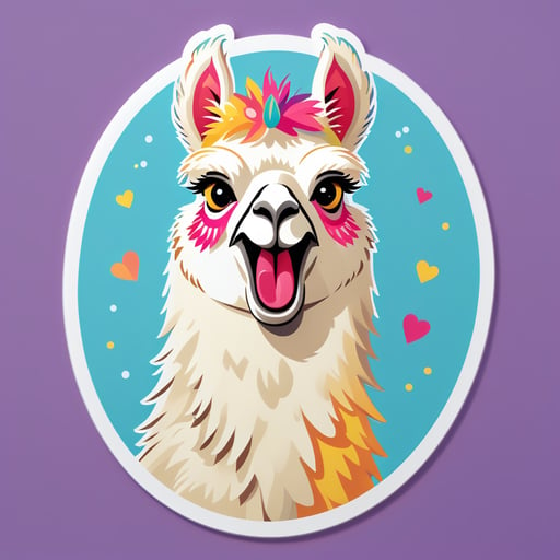 Cheerful Llama Meme sticker