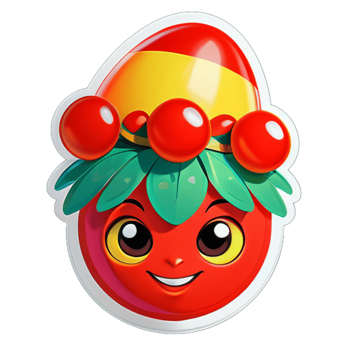 The color-matching bee elves of egg and tomato sticker