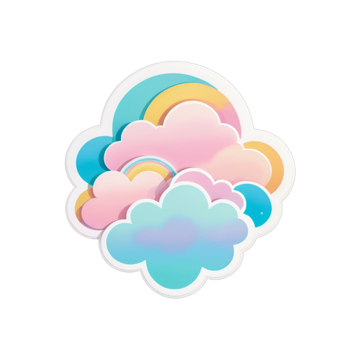 Nubes de tonos pastel soñadoras sticker