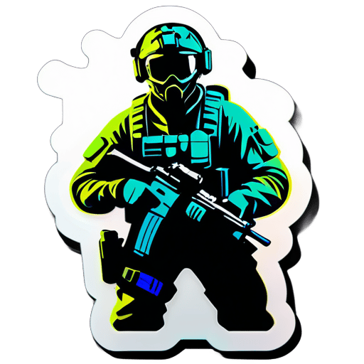 adesivo de personagem jogador de Call of Duty sticker