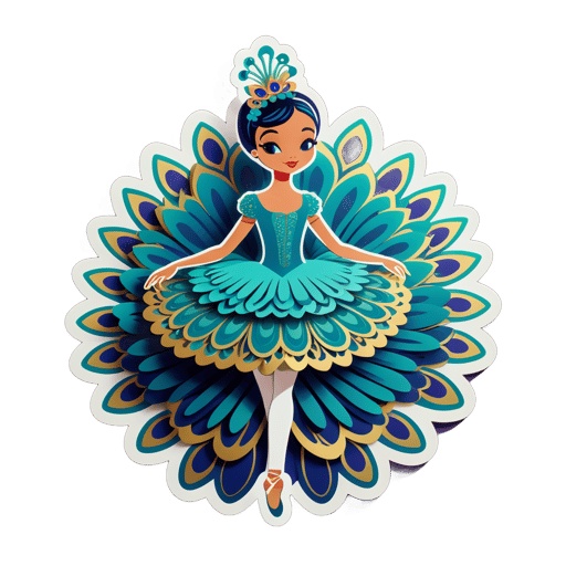 Gracious Peacock Ballerina sticker
