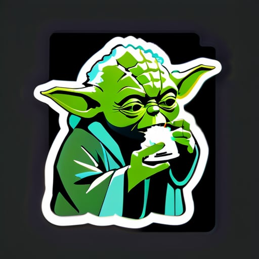 Yoda sniffing cocaine sticker