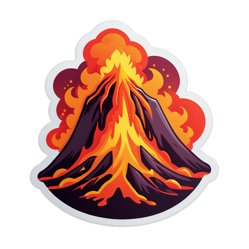 Fiery Volcano sticker