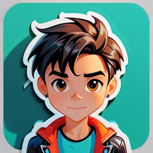 Stylish boy avatar sticker