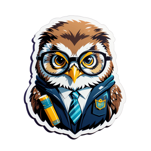 Academic Owl with Glasses sticker