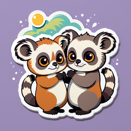 Pudgy Oatmeal Lemurs sticker