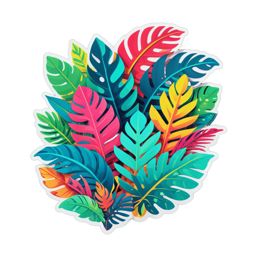 Vibrant Tropical Leaves sticker