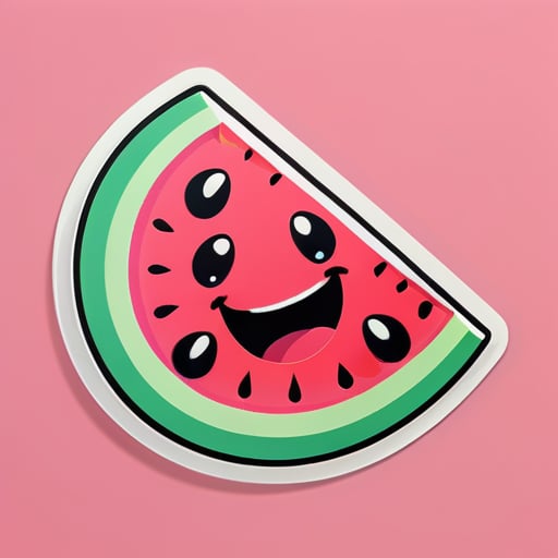 A smiling watermelon slice sticker