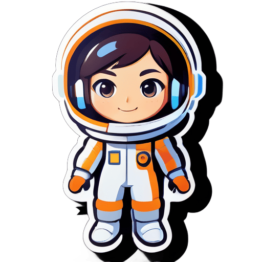 Portrait de femme astronaute dans le style Nintendo sticker