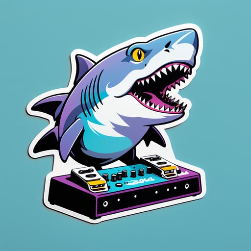 带有效果器板的Shoegaze鲨鱼 sticker