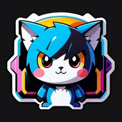 I want a fun, modern logo, based on video games and anime that bears the name PixelCataryNexus
 sticker
