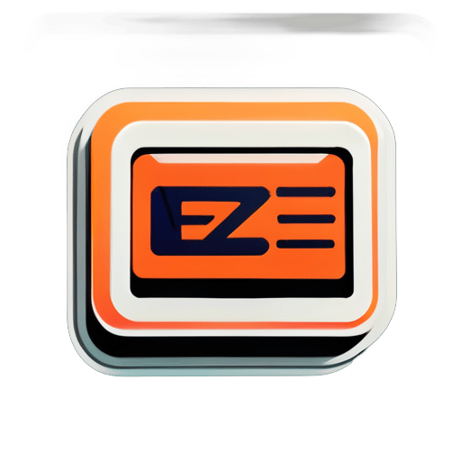 Un adhesivo de radio con las letras E Z. sticker
