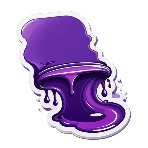 Purple Ink Spilling on a Page sticker