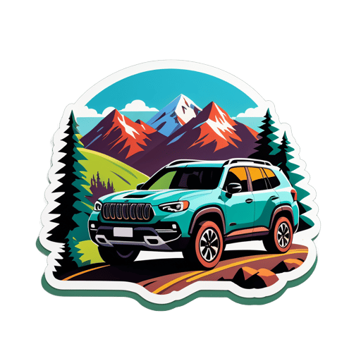 SUV on Mountain Road sticker