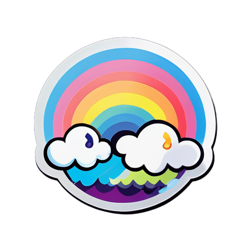 Cartoon Regenbogen sticker