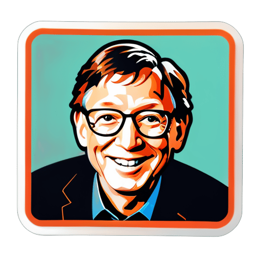 Verwenden Sie das Foto von Bill Gates und generieren Sie einen Aufkleber sticker