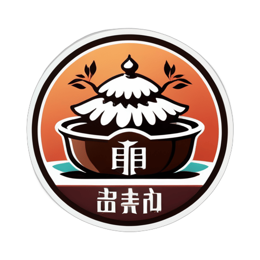Concevoir un logo pour une boutique nommée 'Ancienne boutique de thé', spécialisée dans la vente de spécialités de l'Inner Mongolia telles que le bœuf séché, les produits laitiers et les coffrets cadeaux de thé. sticker