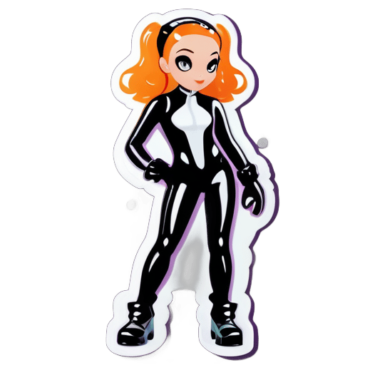 Girl in latex costume sticker