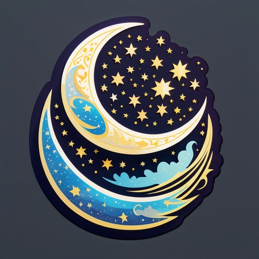 Luna Creciente Brillante sticker