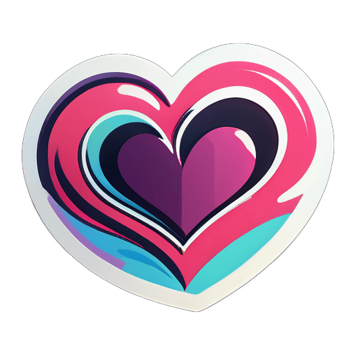Corazón, logo, sentido artístico sticker