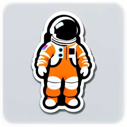 white and black astronaut  sticker