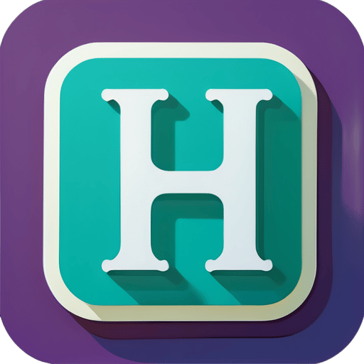 An H-shaped figure with rounded corners sticker