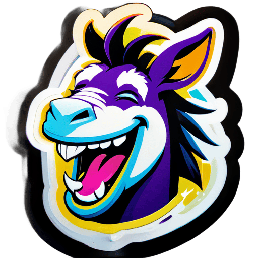 Laughing donkey sticker