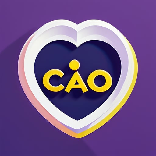 Faites un logo de lettres anglaises pour cao2inmyheart sticker