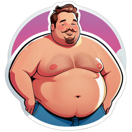 Fat gay and his fat big cock sticker