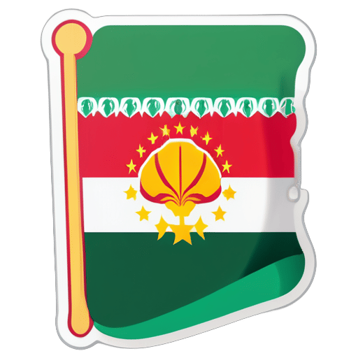 generate a pizza with the flag of Tajikistan sticker