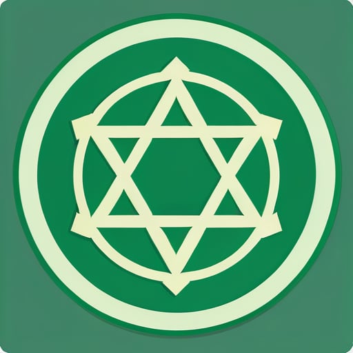 magic seal, unicursal, unicursal hexagram, spell, sacred, secret, green, sticker