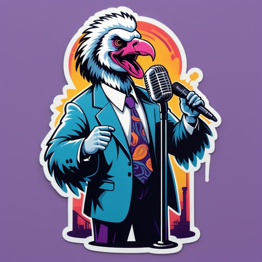 Vocalist Vulture với Stand Mic sticker