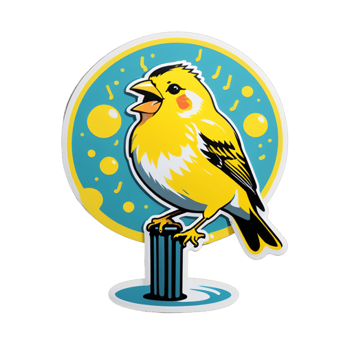 Chim Vành Khuyên Vàng Hót vào Buổi Sáng sticker