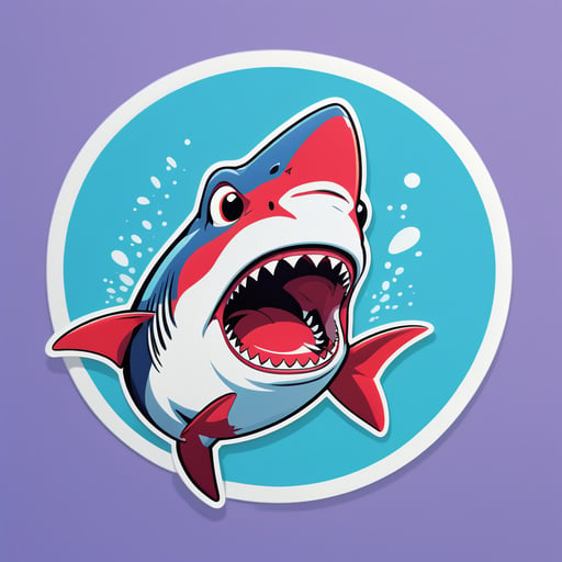 Meme del tiburón asombrado sticker