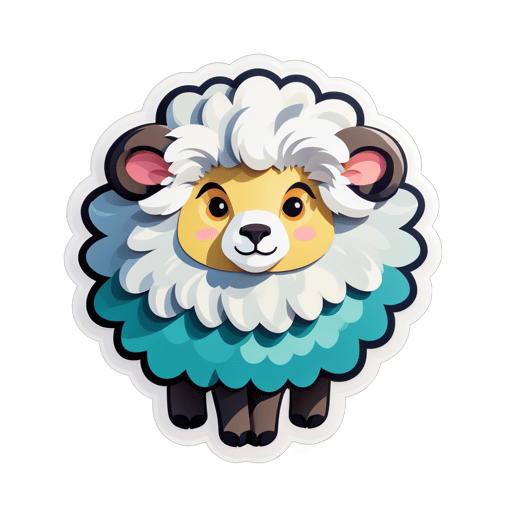 Chú cừu bông sticker