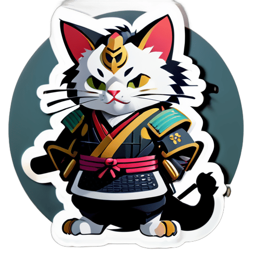 samurai mèo sticker