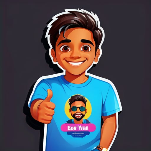 소년은 Instagram ID ravi_gupta_sahab이며, 이 게시물은 소년 티셔츠를 위해 이름을 Ravi Gupta로 올린 것입니다. sticker