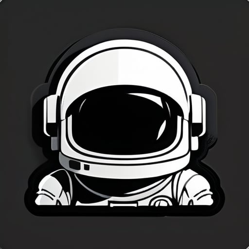 casco de astronauta al estilo de Nintendo en color negro solamente sticker