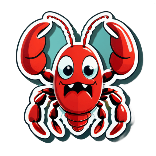 This Is An Illustration Of Cartoon Portrait Funny Nursery Schetch  Drawn Tall Thin Funny lobster Like Creature sticker