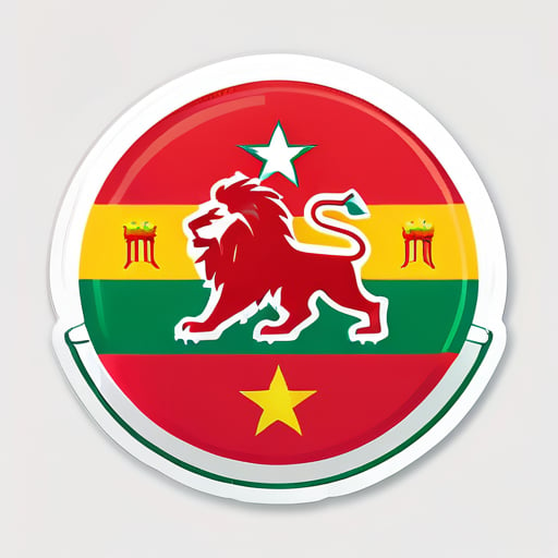 Coupe du monde de football au Maroc drapeau lion sticker