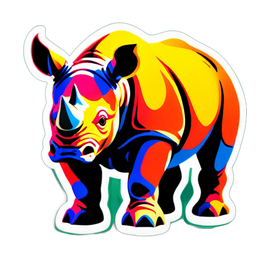 Calcomanía de un rinoceronte sticker