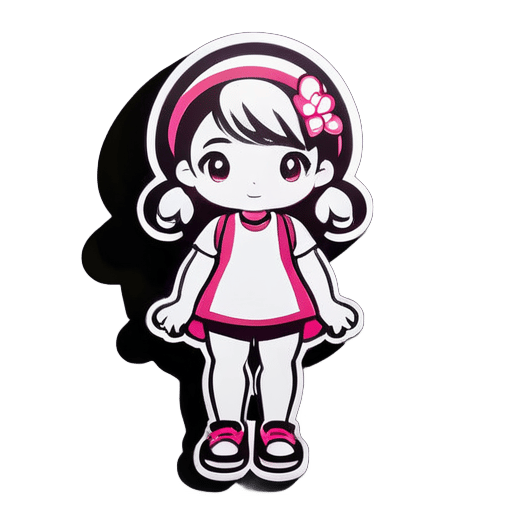 设计一个正在上厕所的女生 sticker