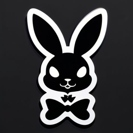 logotipo do coelho da playboy sem contorno branco em adesivo de bronzeamento preto sólido sticker