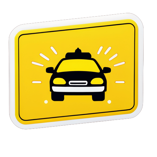 Emergency Car yellow sticker