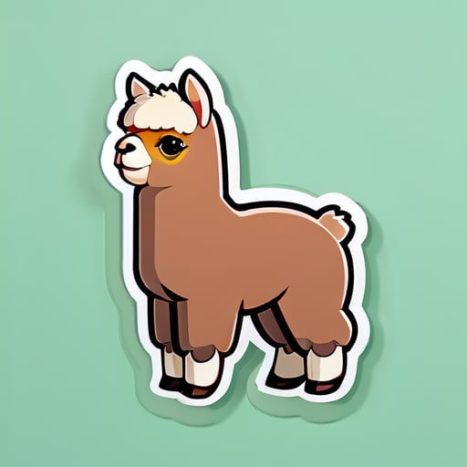 cartoon alpaca sticker