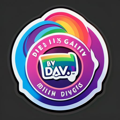 a logo with the quote " devin is gay"
 sticker