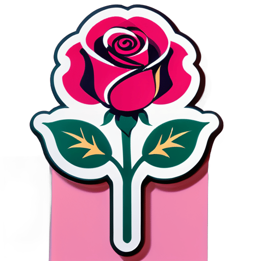 Rose flower sticker
