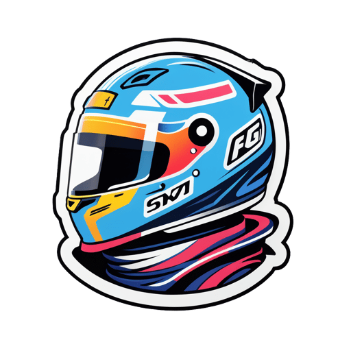 レーシングカーのドライバーヘルメット sticker