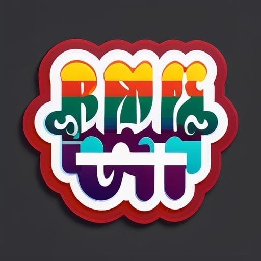 Membuat design text Nama Abdul Muti sticker