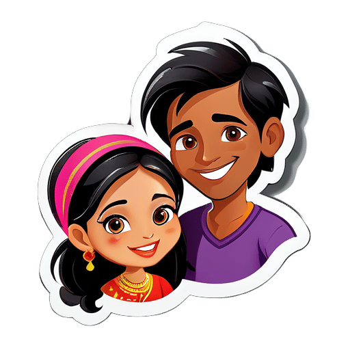 Garota de Myanmar chamada Thinzar apaixonada por um rapaz indiano sticker